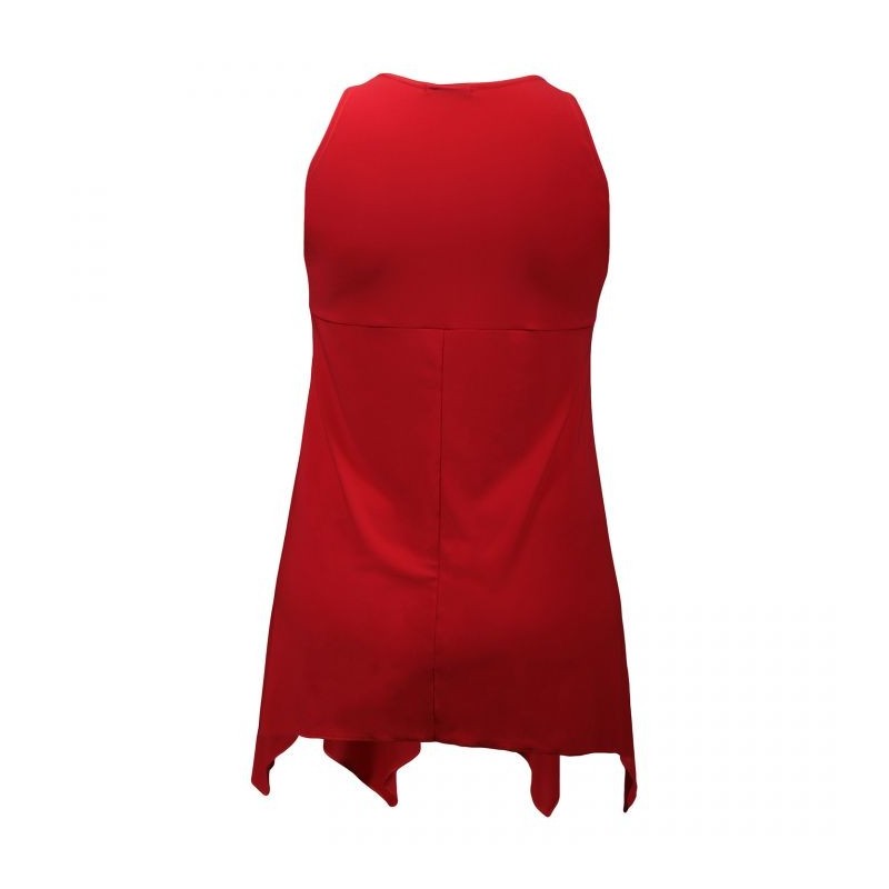 tunique grande taille - top "lus" + foulard assorti Magna coloris rouge (dos)