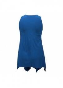 tunique grande taille - top "lus" + foulard assorti Magna coloris bleu clair (dos)