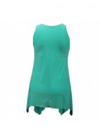 tunique grande taille - top "lus" + foulard assorti Magna coloris menthe (dos)