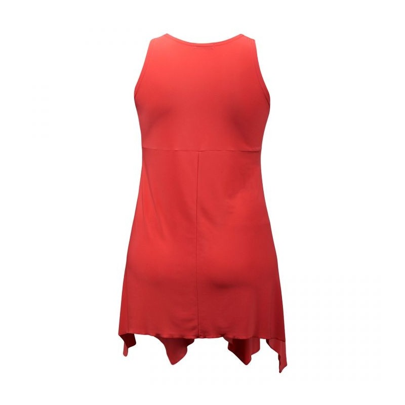 tunique grande taille - top "lus" + foulard assorti Magna coloris corail (dos)