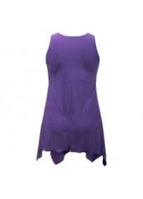 tunique grande taille - top "lus" + foulard assorti Magna coloris violet (dos)