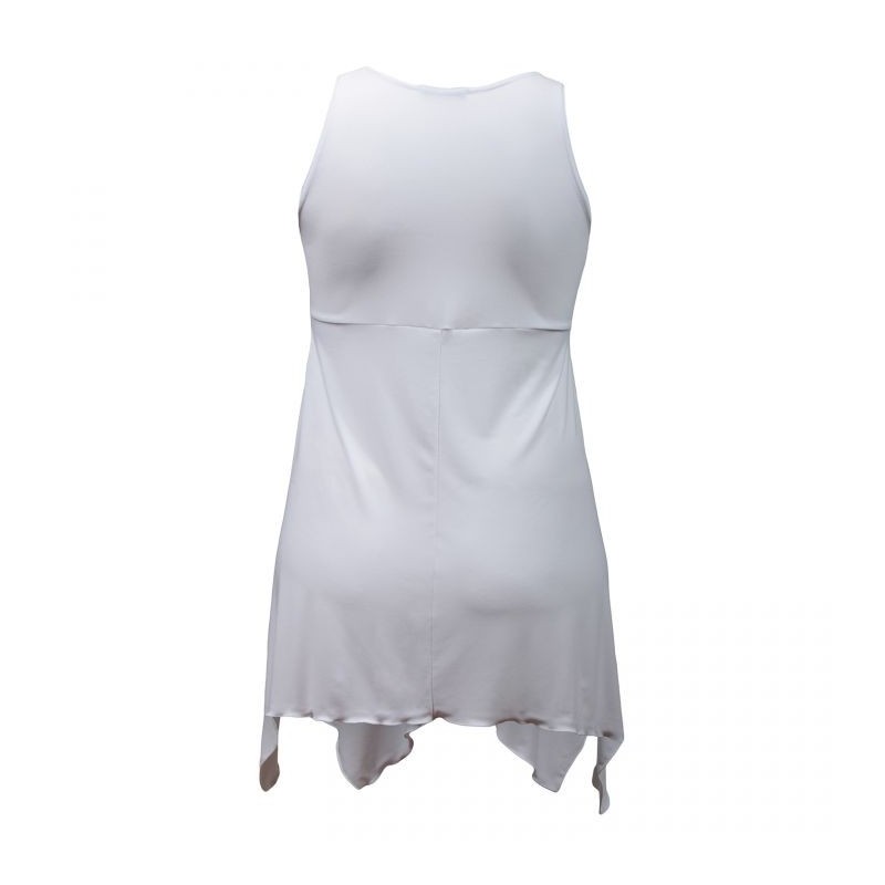 tunique grande taille - top "lus" + foulard assorti Magna coloris blanc (dos)