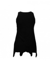 tunique grande taille - top "lus" + foulard assorti Magna coloris noir (dos)