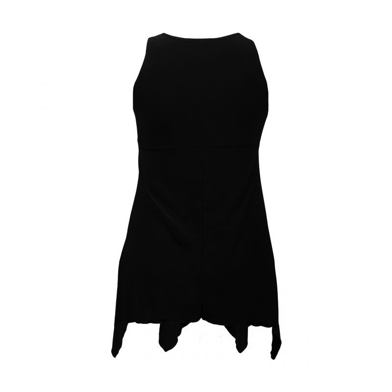 tunique grande taille - top "lus" + foulard assorti Magna coloris noir (dos)