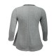 pull grande taille - pull côtelé empiecements simili cuir coloris gris (dos)