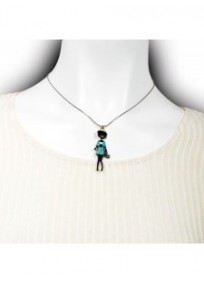 collier fantaisie grande taille - collier mini pepette emma turquoise lolilota 15PEP11M