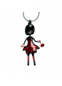 collier fantaisie grande taille - collier mini pepette bella rouge lol bijoux