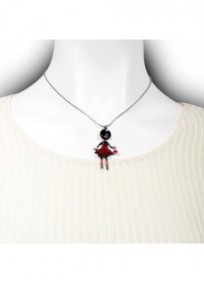 collier fantaisie grande taille - collier mini pepette bella rouge lolilota 14PEP33EA