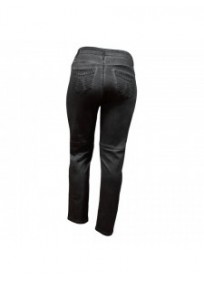 pantalon grande taille - jeans délavé avec surpiqûres Nana Belle coloris noir (dos)