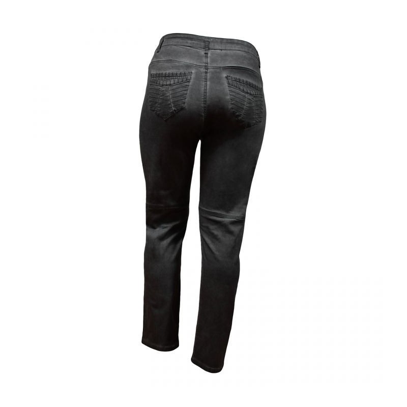 pantalon grande taille - jeans délavé avec surpiqûres Nana Belle coloris noir (dos)