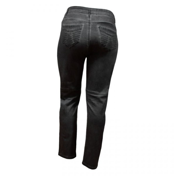 pantalon grande taille - jeans délavé avec surpiqûres Nana Belle coloris noir (dos)
