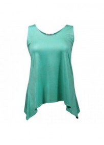 tunique grande taille - top asymétrique "Lola" Magna Fashion vert d'eau (face)