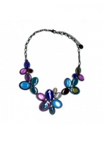 collier fantaisie grande taille - collier émaillé violet lol bijoux