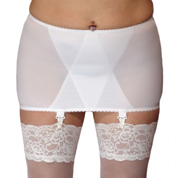 Gaine grande taille - gaine retro vintage Berdita coloris blanc (face)