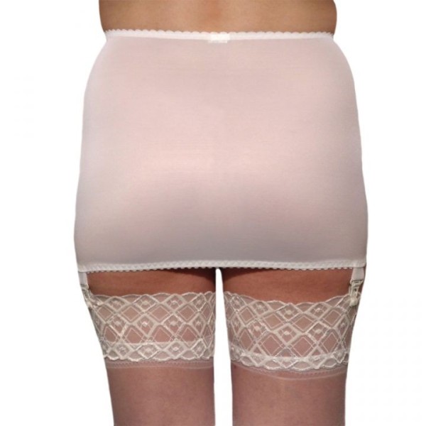 Gaine grande taille - gaine retro vintage Berdita coloris blanc (dos)