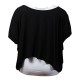 tunique grande taille - tunique 2en1 + collier amovible "Josie" noir (dos)