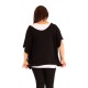 tunique grande taille - tunique 2en1 + collier amovible "Josie" noir (portée dos)