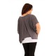 tunique grande taille - tunique 2en1 + collier amovible "Josie" gris foncé (dos portée)