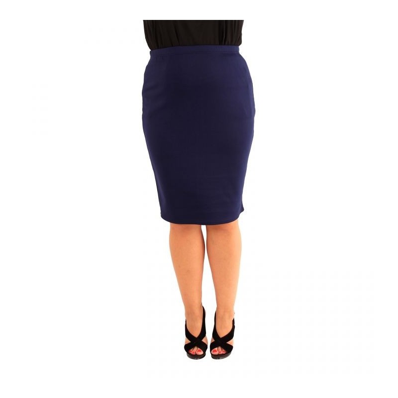 jupe grande taille - jupe zip "inversé" derrière Lili London (portée face)