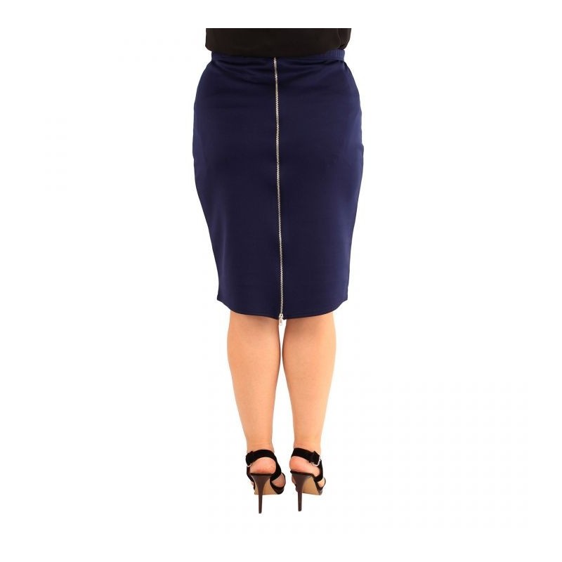 jupe grande taille - jupe zip "inversé" derrière Lili London (portée dos)