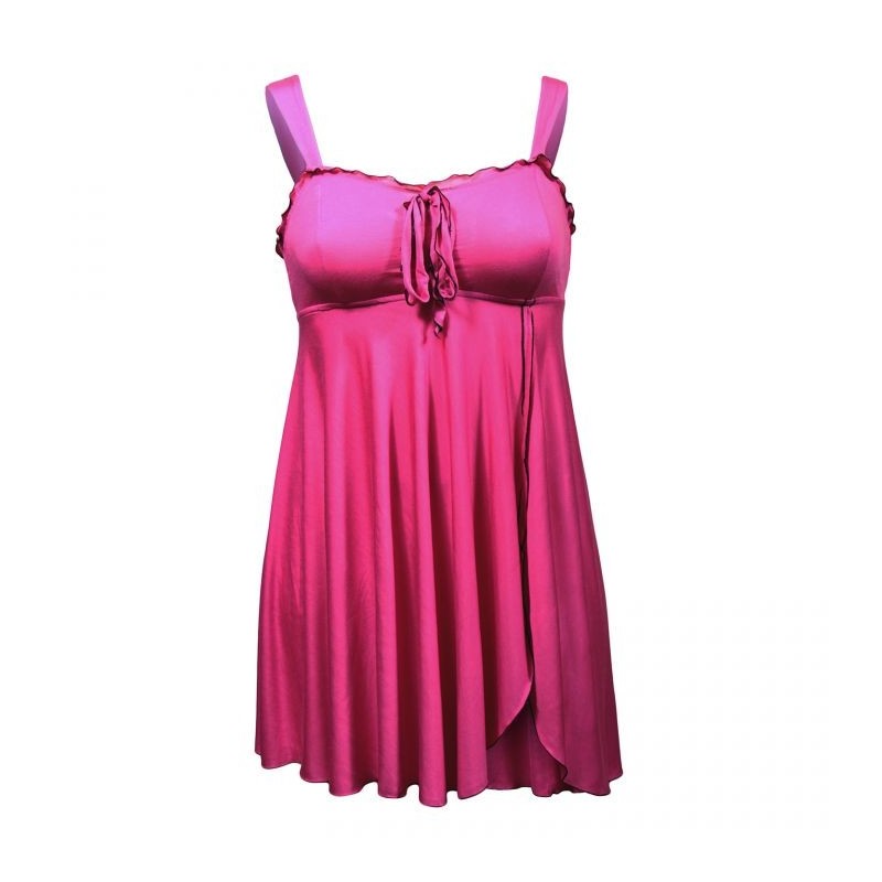 nuisette grande taille - nuisette courte rose Andalea (face)