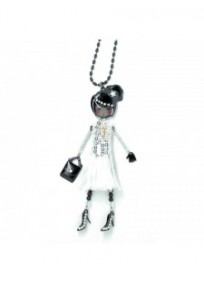 collier fantaisie grande taille - sautoir blanc "claire" les pepettes lol bijoux