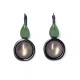 boucles d'oreilles fantasie - dormeuses émaillées vert kaki et marron lol bijoux