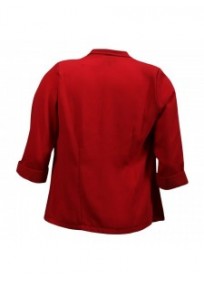 Veste grande taille - veste col cascade manches 3/4 rouge (dos)