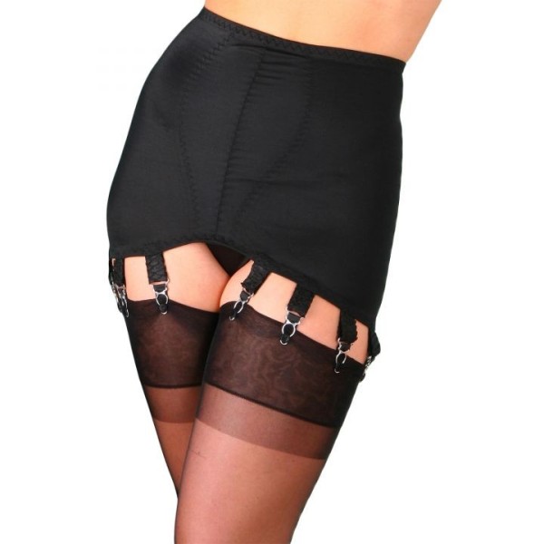 porte-jarretelles grande taille - gaine porte-jarretelles 10 attaches nylon dreams noir