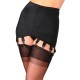 porte-jarretelles grande taille - gaine porte-jarretelles 10 attaches nylon dreams noir