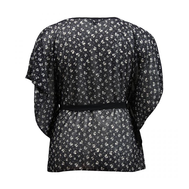 Tunique grande taille - top kimono transparent motif petits noeuds et strass (dos)