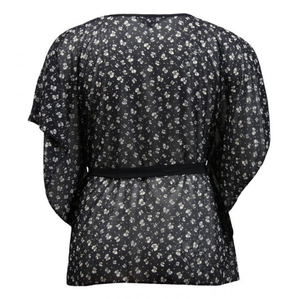 Tunique grande taille - top kimono transparent motif petits noeuds et strass (dos)