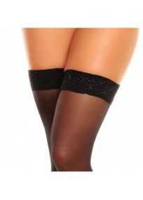 bas autofixants grande taille - bas "allure" 20 deniers noir Glamory détail