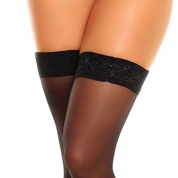 bas autofixants grande taille - bas "allure" 20 deniers noir Glamory détail