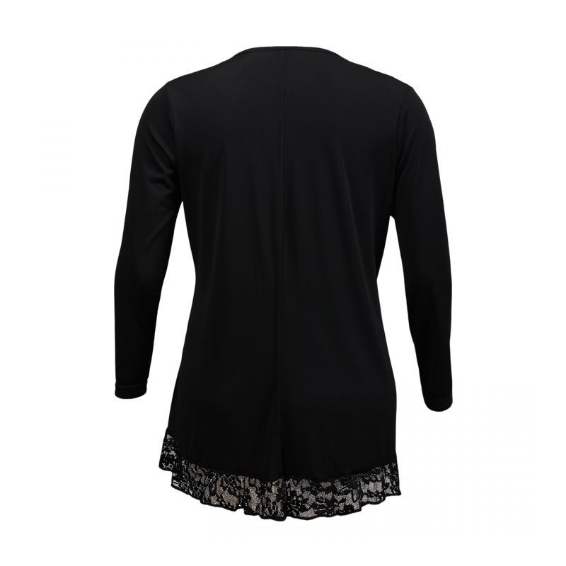 tunique grande taille - tunique longue noire base dentelle 2W (dos)