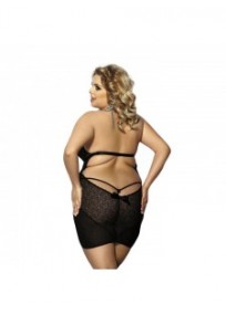 nuisette grande taille - ensemble nuisette dos nu + string "Amysa" Anais apparel (dos porté)