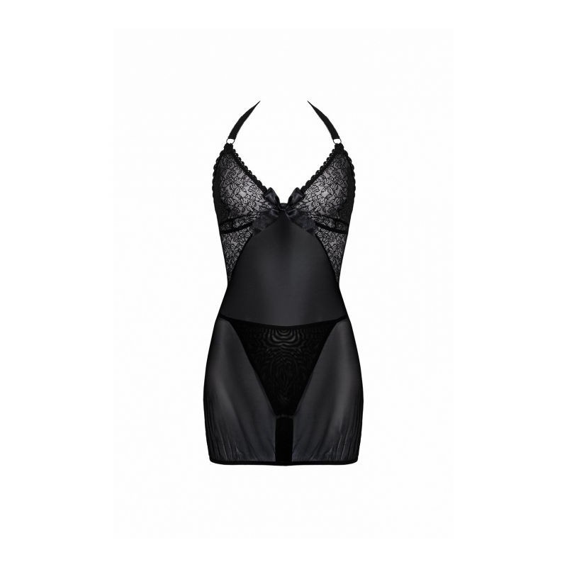 nuisette grande taille - ensemble nuisette dos nu + string "Amysa" Anais apparel (face)