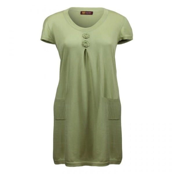 tunique grande taille - robe tunique longue anis ladybelle (face)