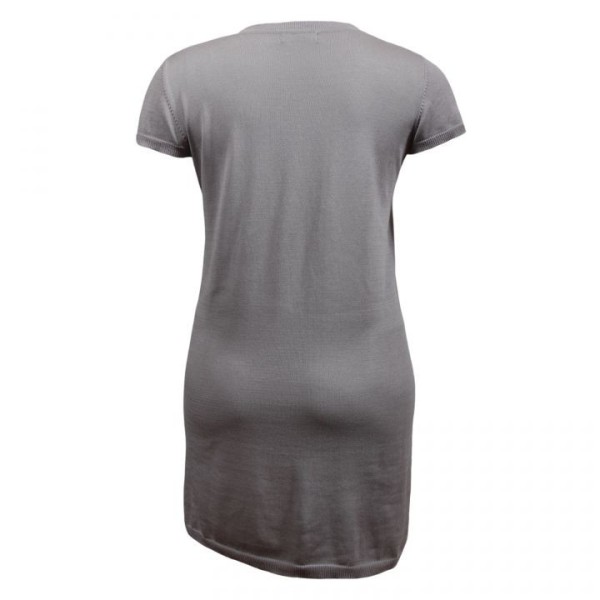 tunique grande taille - robe tunique longue gris ladybelle (dos)