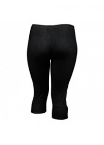 Pantalon grande taille - legging court aspect jeans noir (dos)