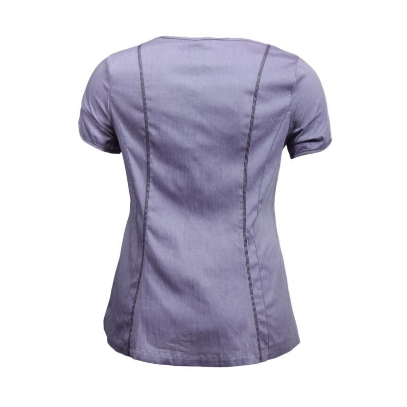Tunique grande taille - tunique trapèze motif fleurs Claude Gérard coloris violet (dos)
