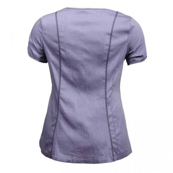 Tunique grande taille - tunique trapèze motif fleurs Claude Gérard coloris violet (dos)